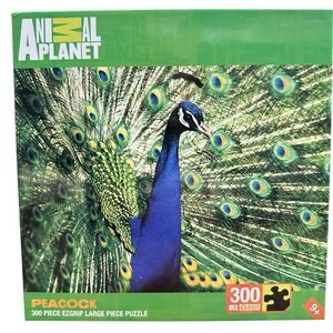 MASTER PIECES Animal Planet "Peacock" 300 LARGE PIECE Jigsaw Puzzle 24x18‎